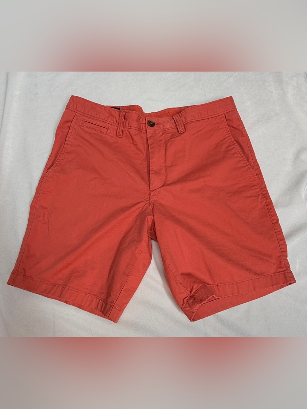 1901 Men's Coral-Red Flat Front Chino Shorts
